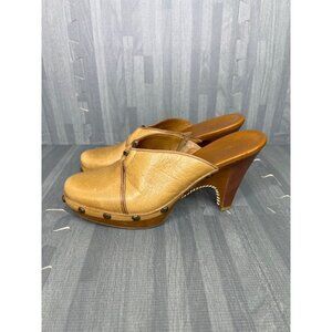 Cole Haan kenna Mules 8 Leather Studded Clogs Women Tan